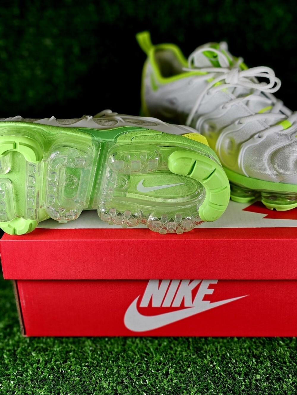Nike Air Max Vapormax Tennis 🎾 🍏 Green Plus Men Sneakers White Men Brand New - Picture 12 of 16